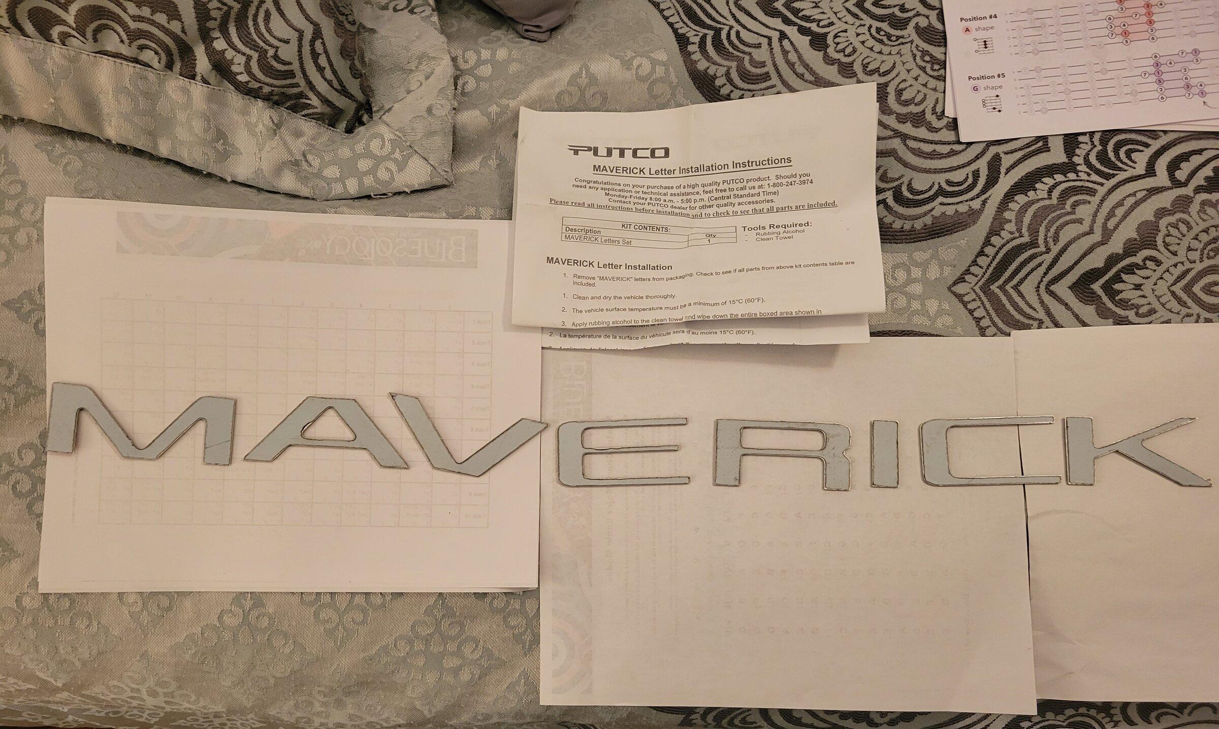 Ford Maverick Polished Stainless Steel Maverick Letters