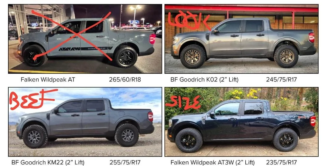 Ford Maverick Visual Comparison of Different Tires / Tire Sizes on 2022+ Maverick Screenshot_20220116-080923_Chrom