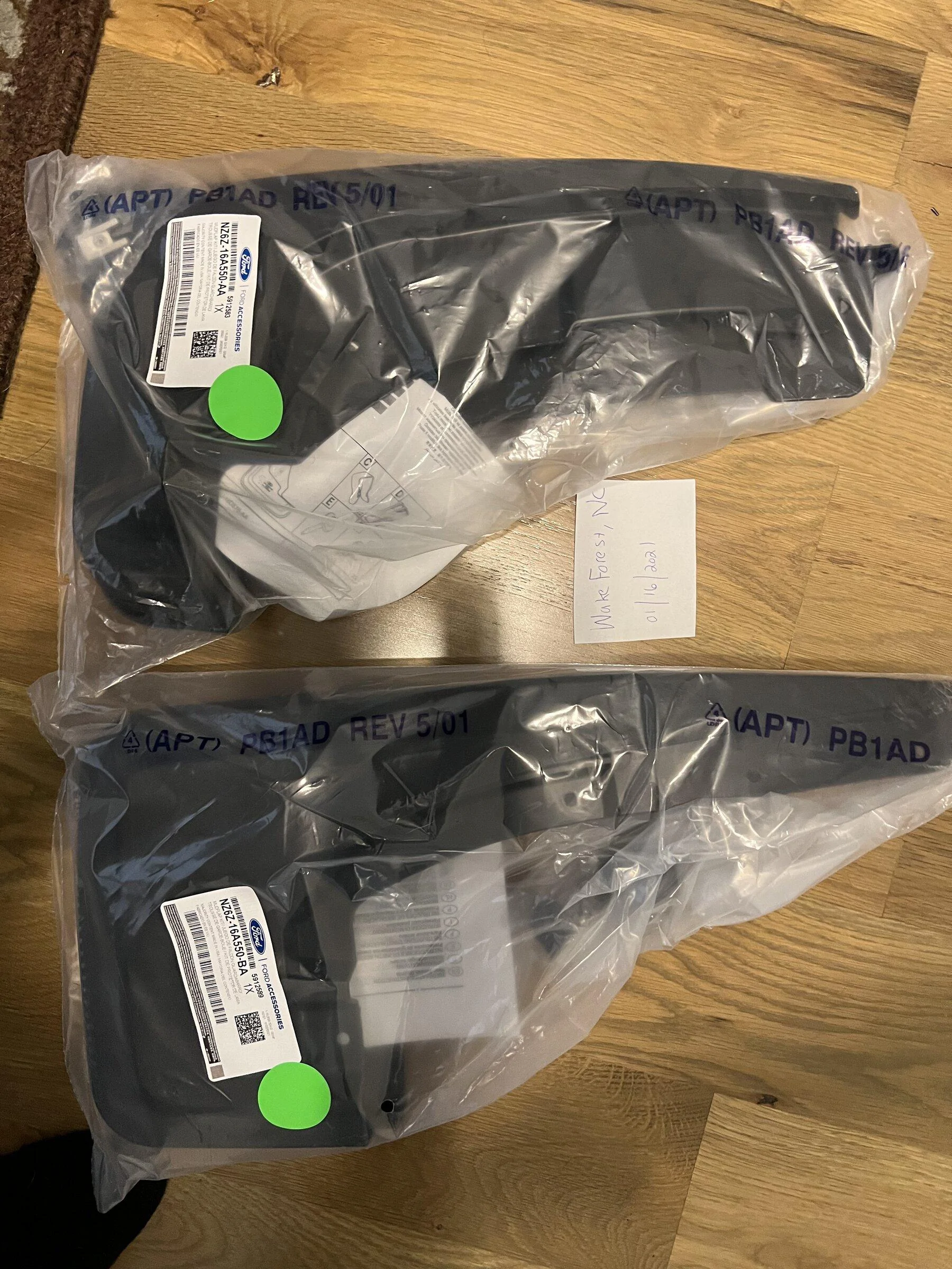 Ford Maverick Front and rear molded splash guards 2A8B626E-AE31-4873-8FF1-53142529BABC