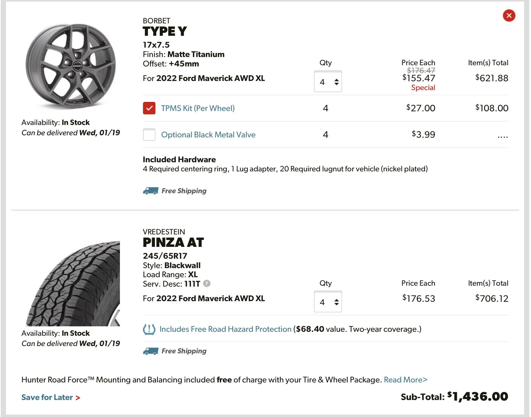 Ford Maverick Any issues with these upgraded Tires and Wheels? 63C916F1-1890-4ECE-B42F-F2C386333E26