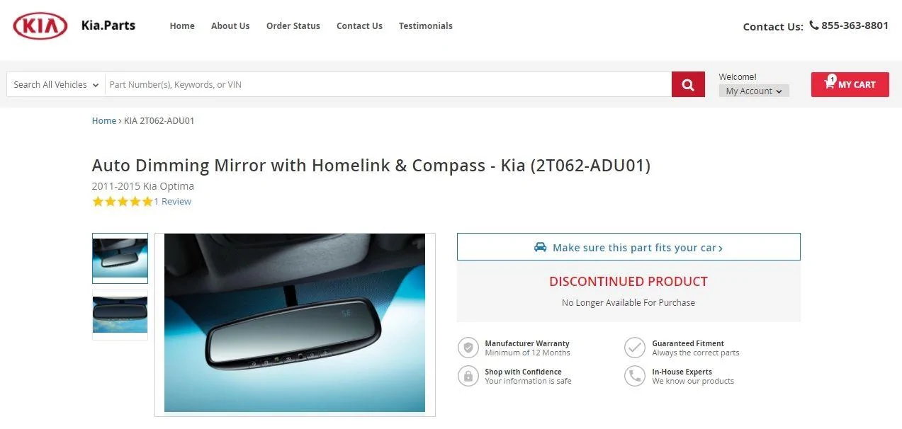 Ford Maverick Cheap auto-dimming, homelink mirror Kia Mirror