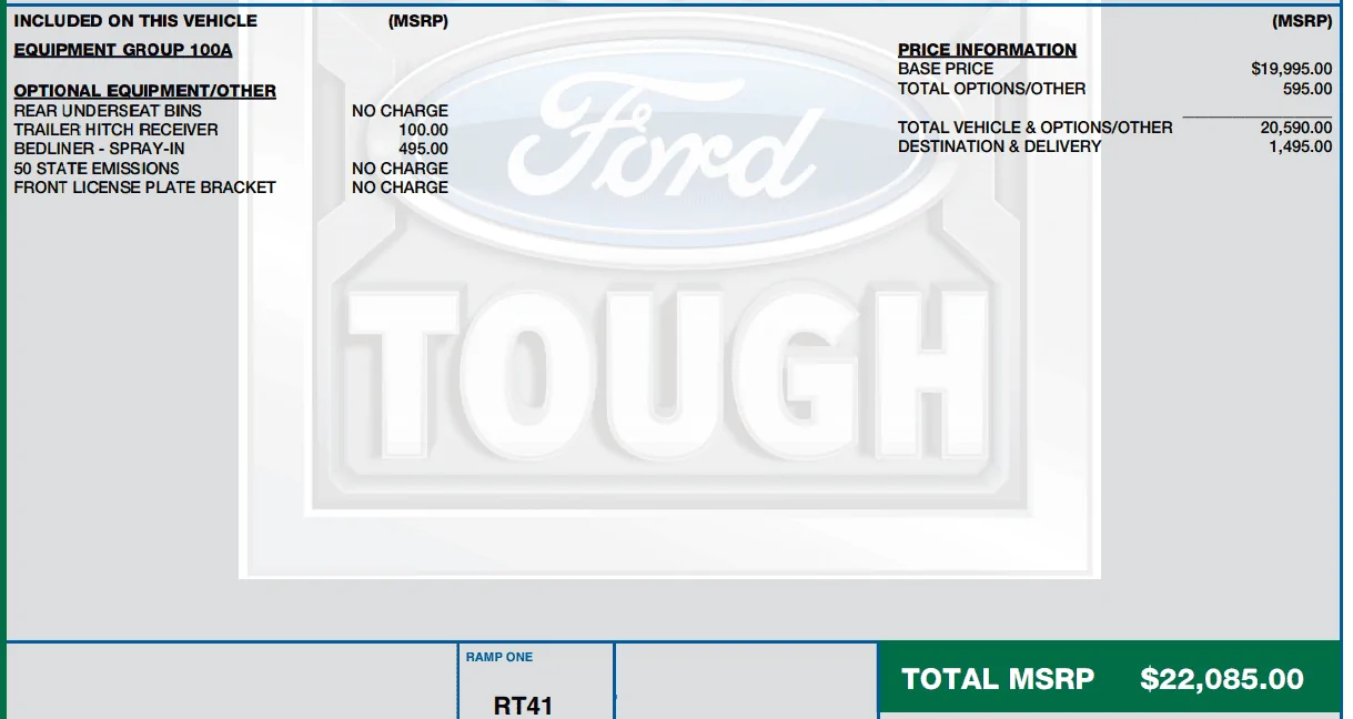 Ford Maverick Is this considered a dealer markup? 1642519099633