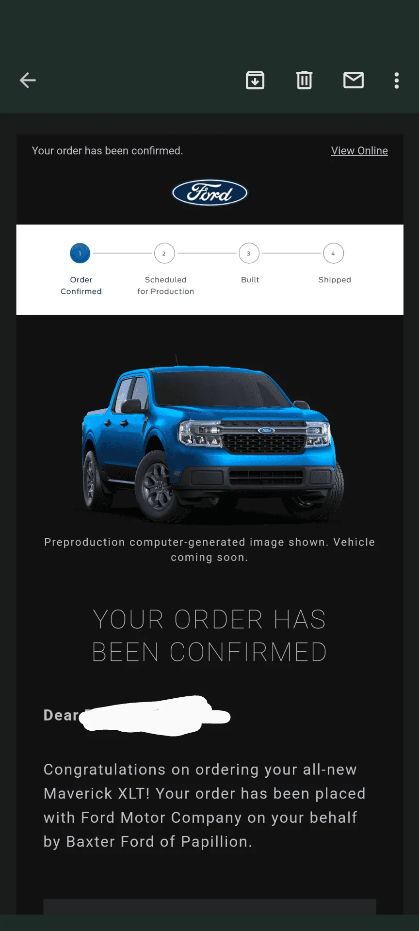 Ford Maverick First time ordering a new car Screenshot_20220106-115437~2