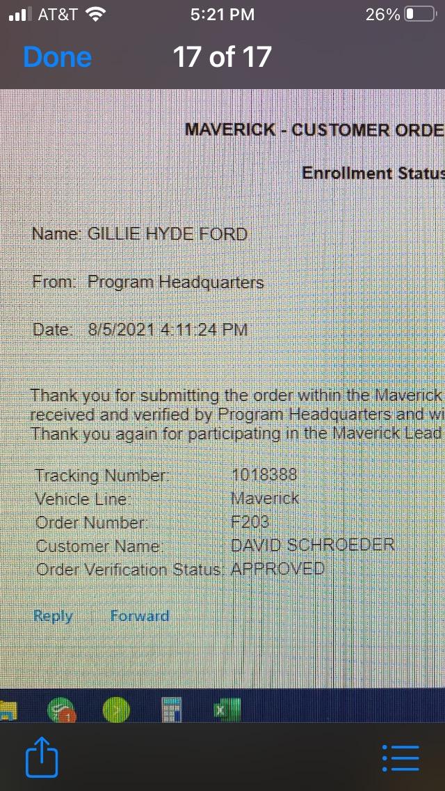Ford Maverick Order number 1628291909105