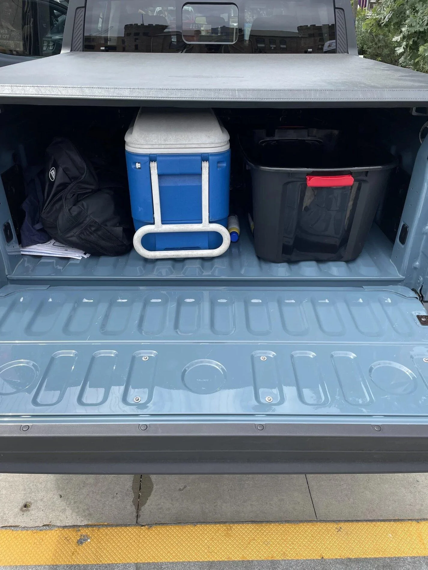 Ford Maverick AREA 51 Maverick Photos Thread Bed storage tonneau cover down Area 51 Maverick Hybrid Lariat at the Motor City Car Crawl in 