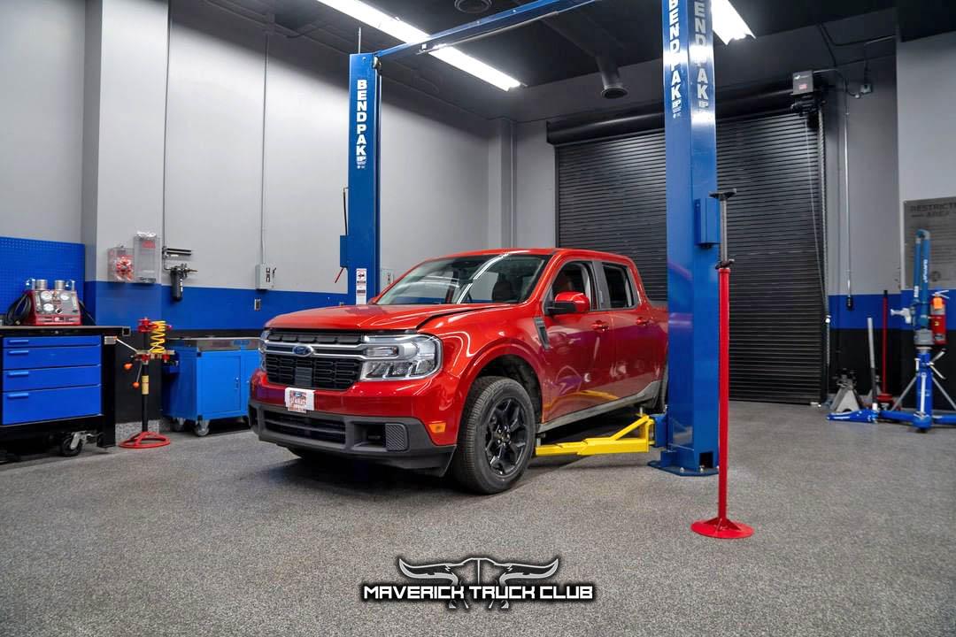 Ford Maverick HOT PEPPER RED Maverick Photos Thread Hot Pepper Red 2022 Ford Maverick  Aftermarket Parts Measuring Session SEMA 1