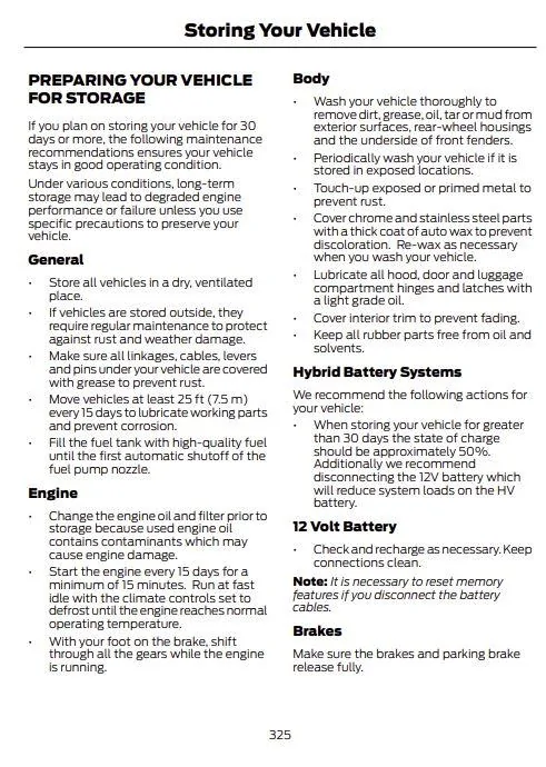 Ford Maverick Winter storage and hybrid batteries storag
