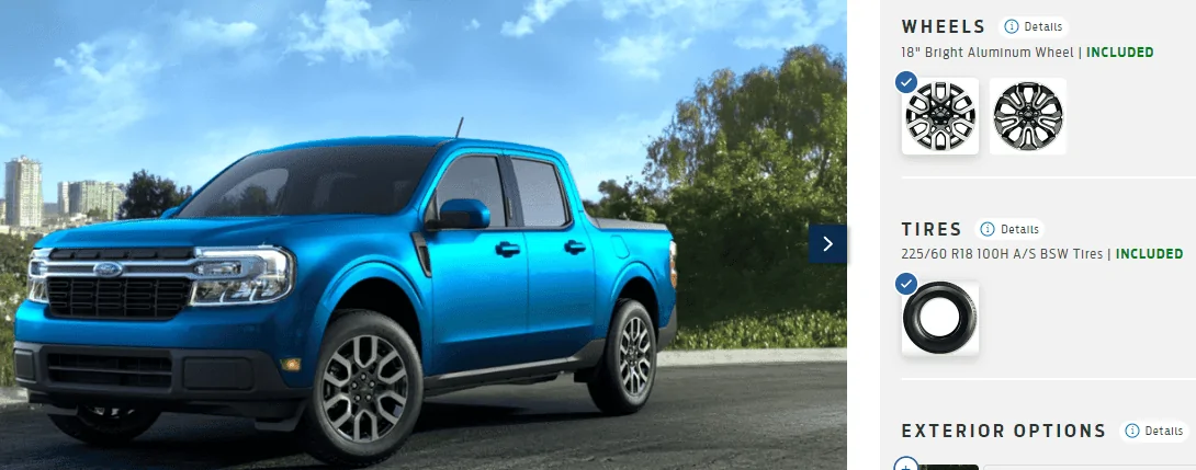 Ford Maverick Velocity Blue Maverick XLT FX4 - Best Look Yet config