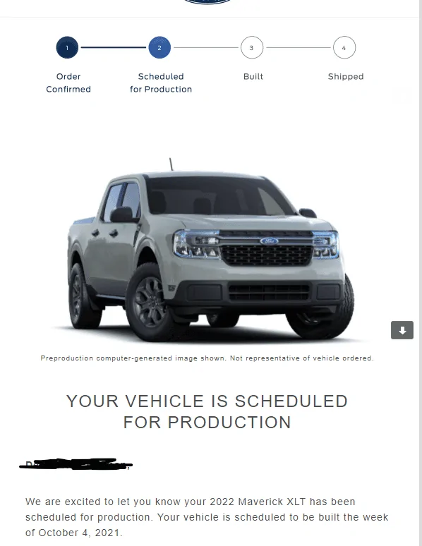 Ford Maverick 📫 8/12 Scheduling Email Received Group! build