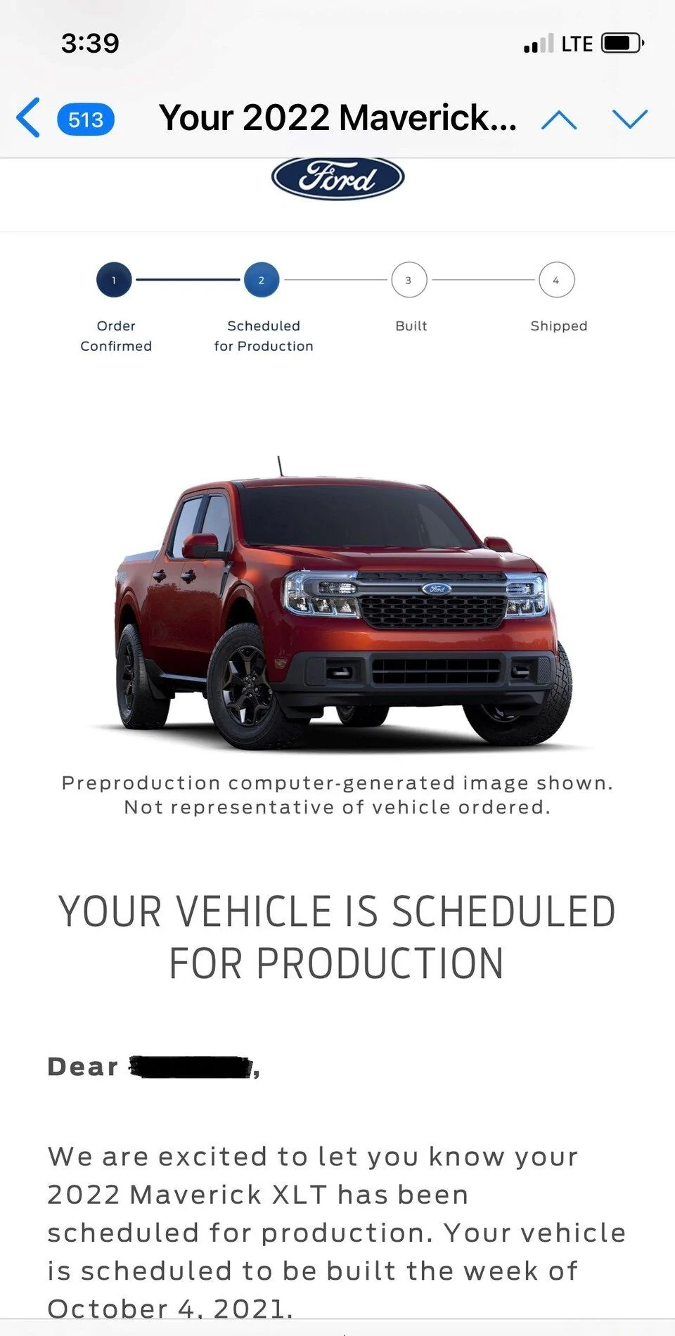 Ford Maverick 📫 8/12 Scheduling Email Received Group! 1628798599262
