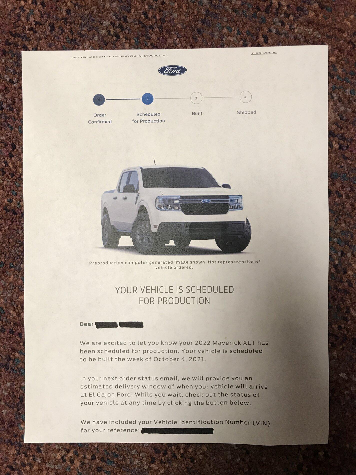 Ford Maverick 📫 8/12 Scheduling Email Received Group! image