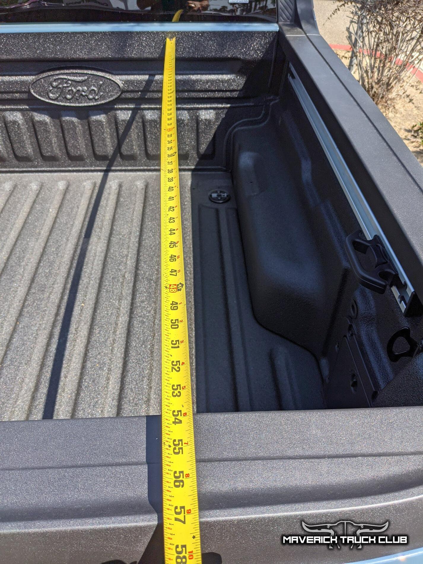 Ford Maverick Bed length / width measurements + awesome Area 51 XLT Maverick pics & video Bed Length Measurement Dimension Ford Maverick XLT hybrid 2.0L 7
