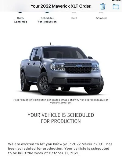 Ford Maverick 📫 8/12 Scheduling Email Received Group! Order