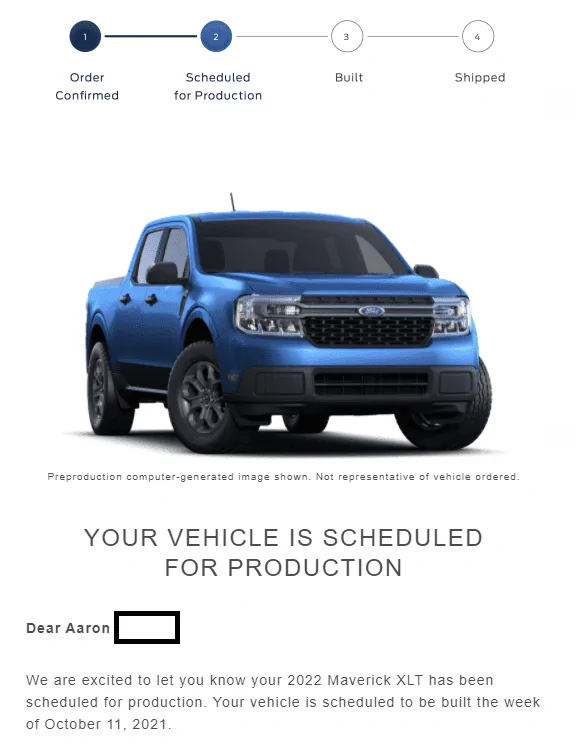 Ford Maverick 📫 8/12 Scheduling Email Received Group! maverick
