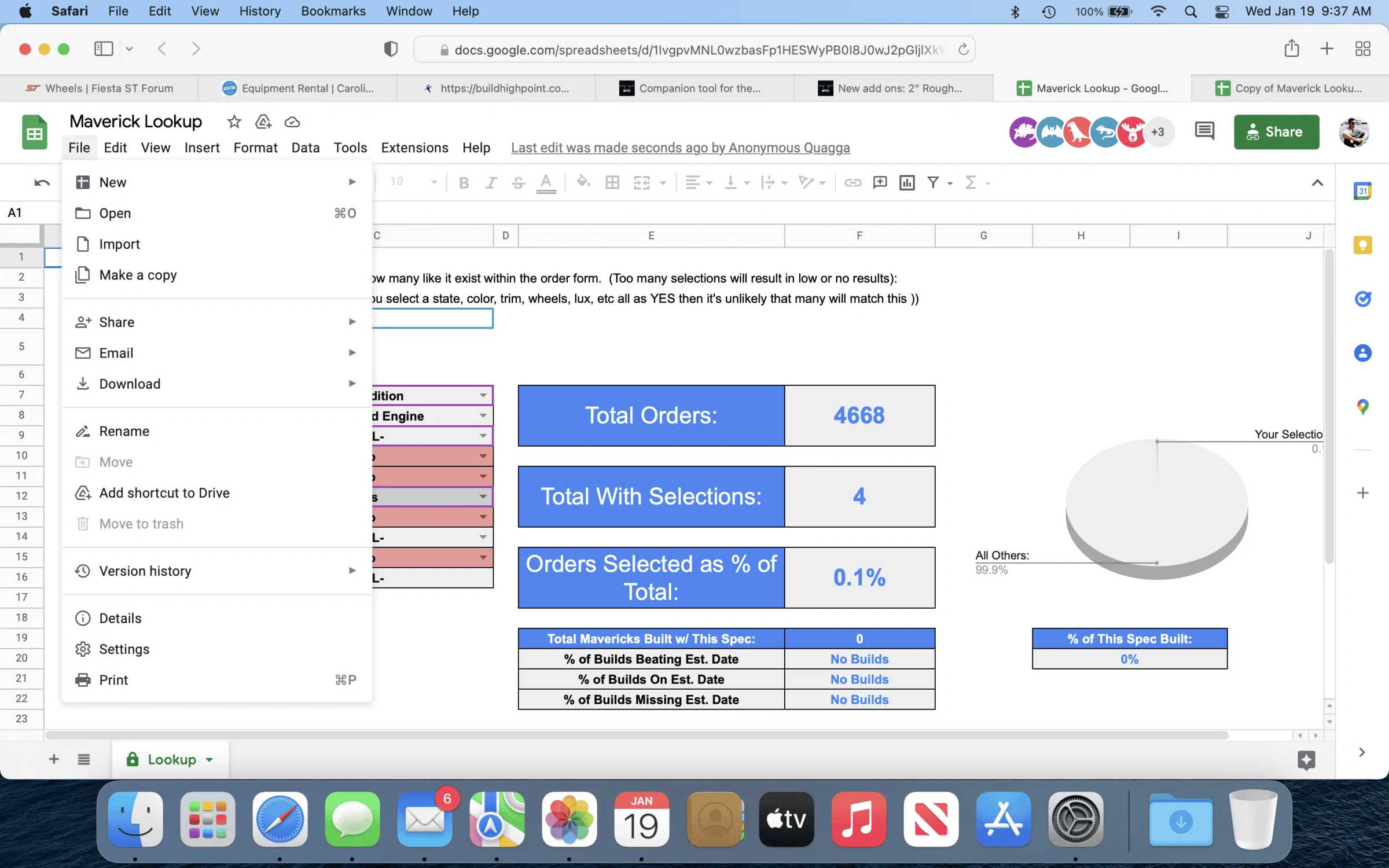 Ford Maverick Companion tool for the Order Tracker: see how common your exact build is Screen Shot 2022-01-19 at 9.37.45 AM