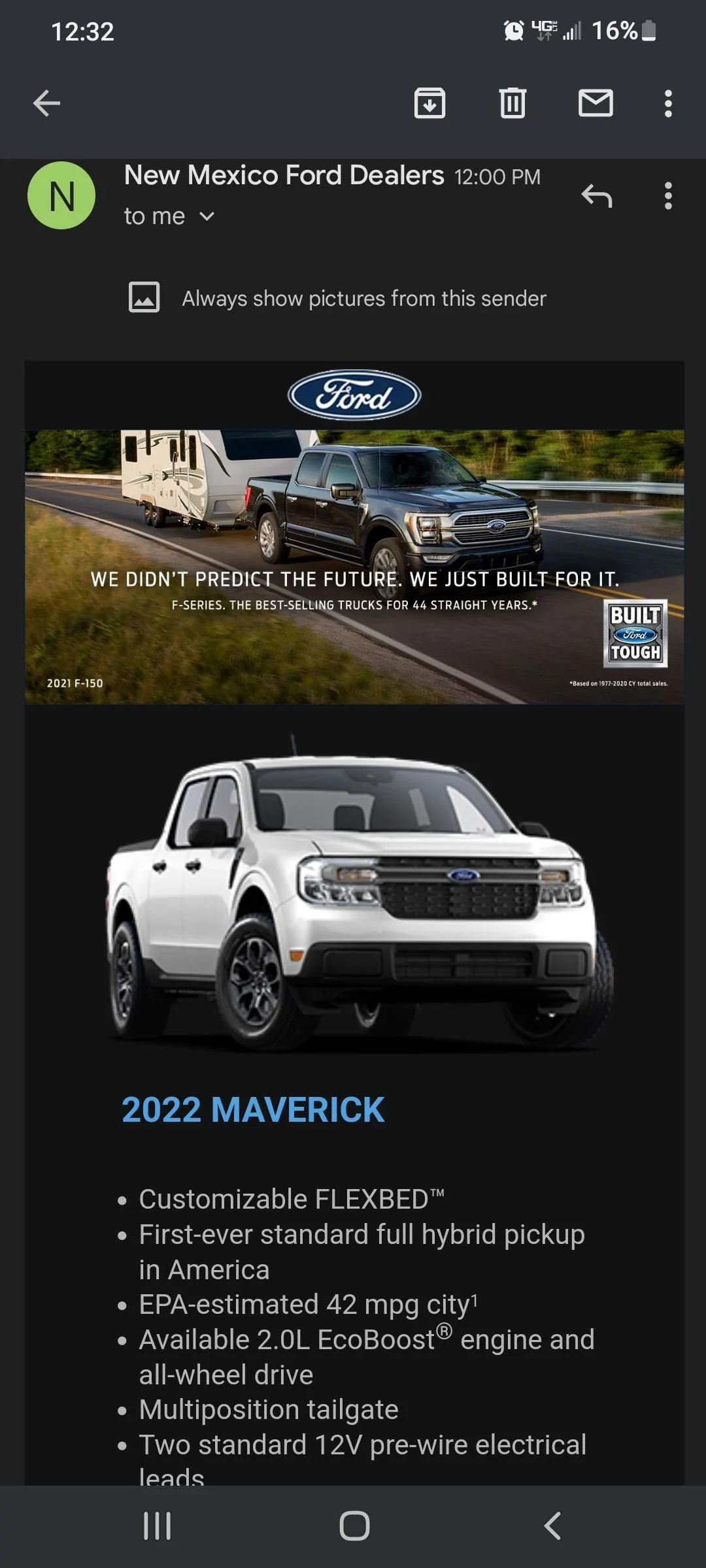 Ford Maverick 📣 1/20 Scheduling Email Received Group [EMAILS ARRIVING!!] Screenshot_20220120-123207_Gmail
