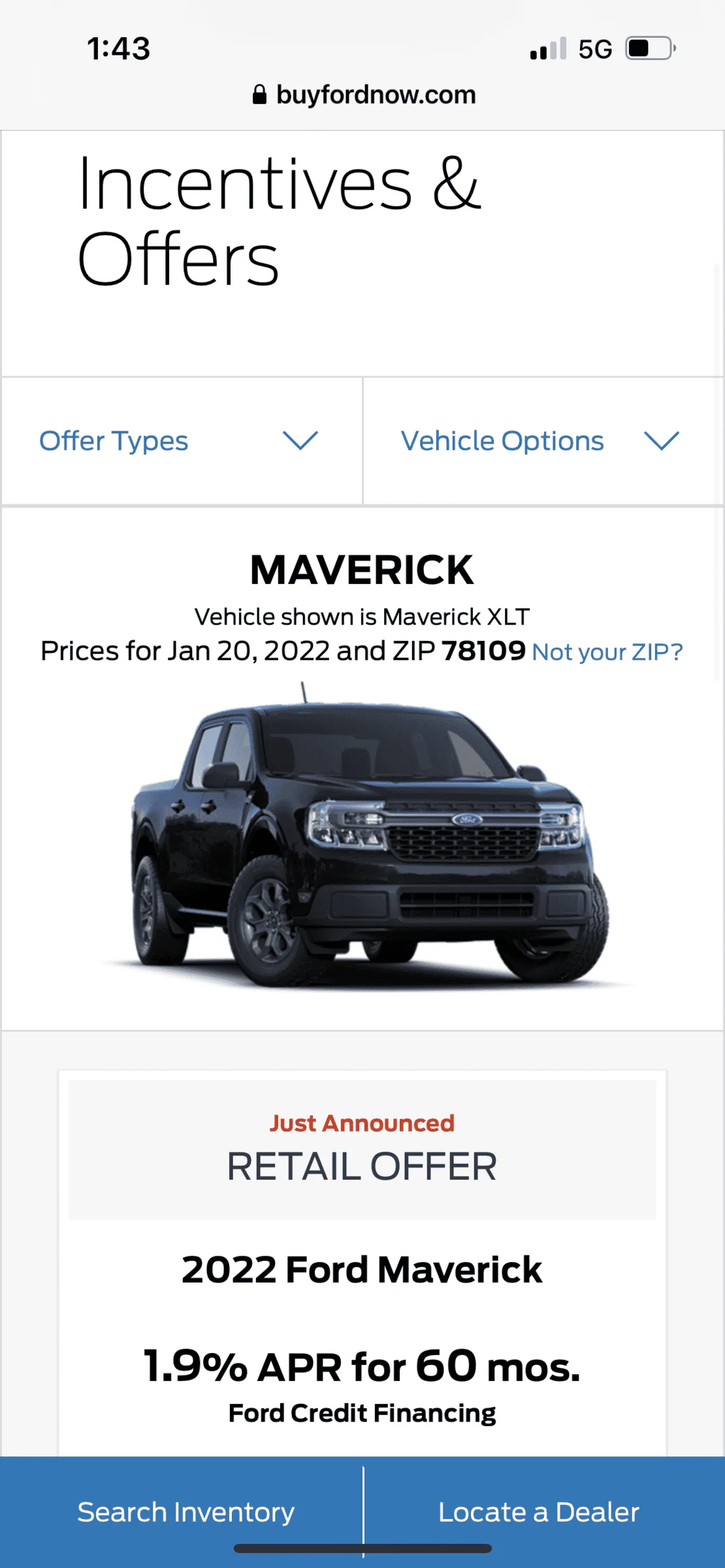 Ford Maverick Offers & Incentives on Maverick 9492556F-A3F8-47B4-AE0D-87F1AB529DF5