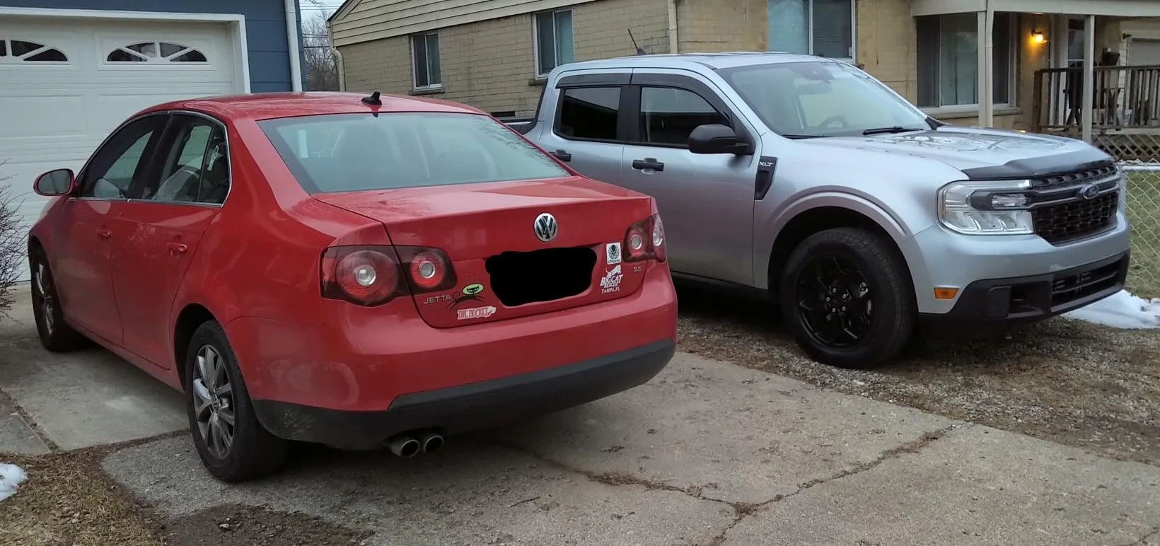 Ford Maverick Mav next to a VW Maverick1