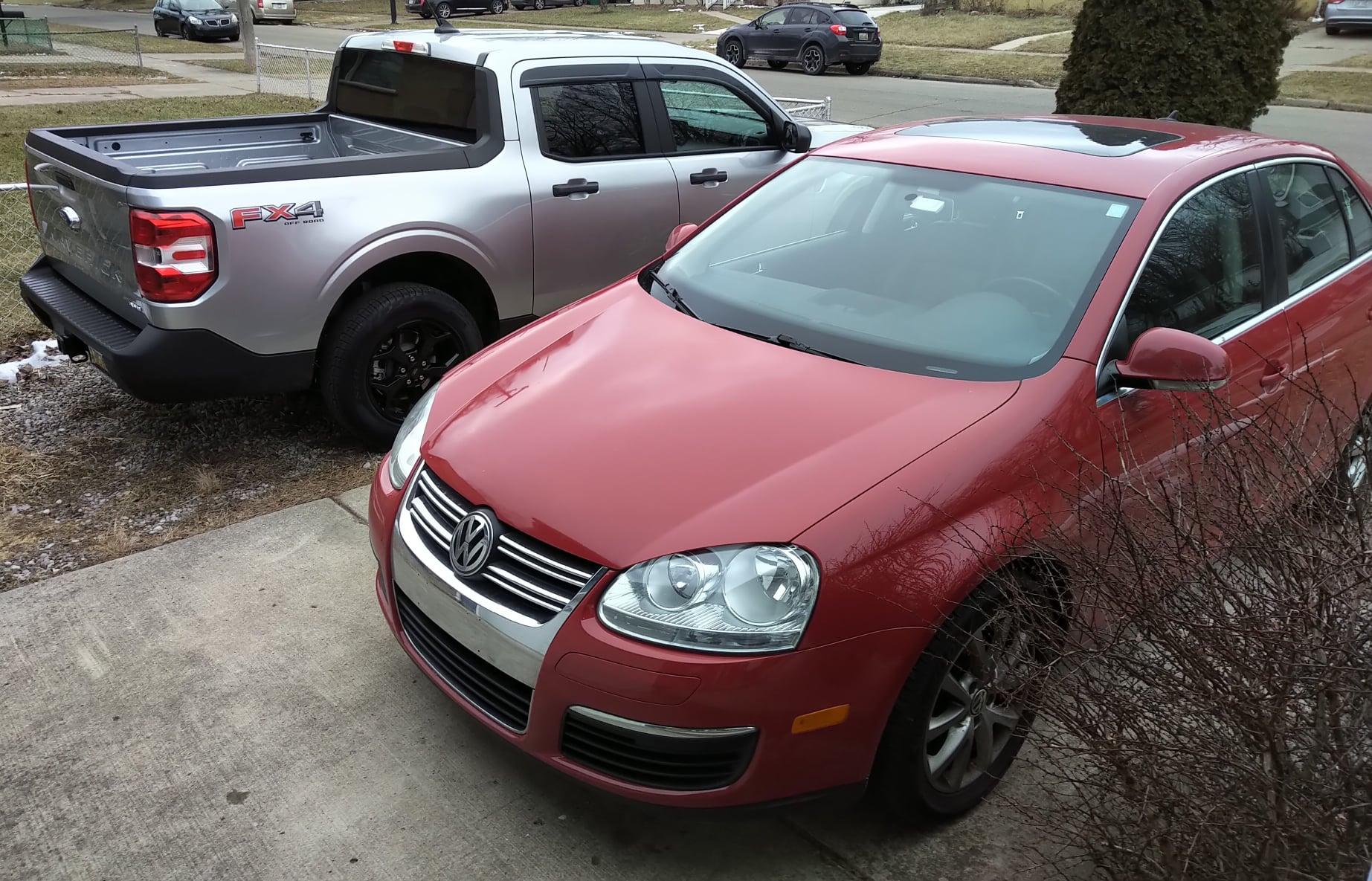 Ford Maverick Mav next to a VW Maverick2