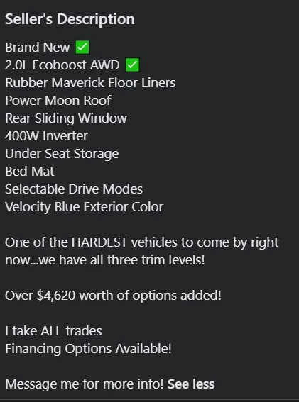 Ford Maverick Trade-in to dealer or sell to a car-buying company? Screenshot 2022-01-21 231815