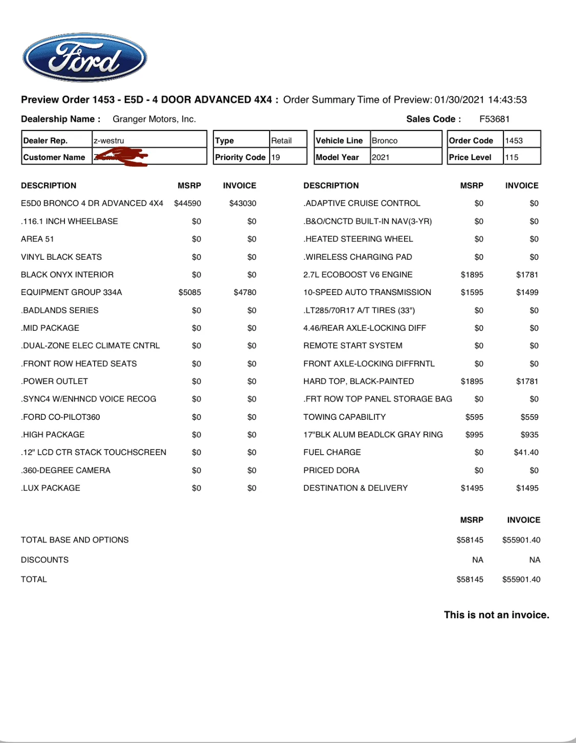 Ford Maverick For rewarded my patience with an $890.00 msrp increase 1642958696012