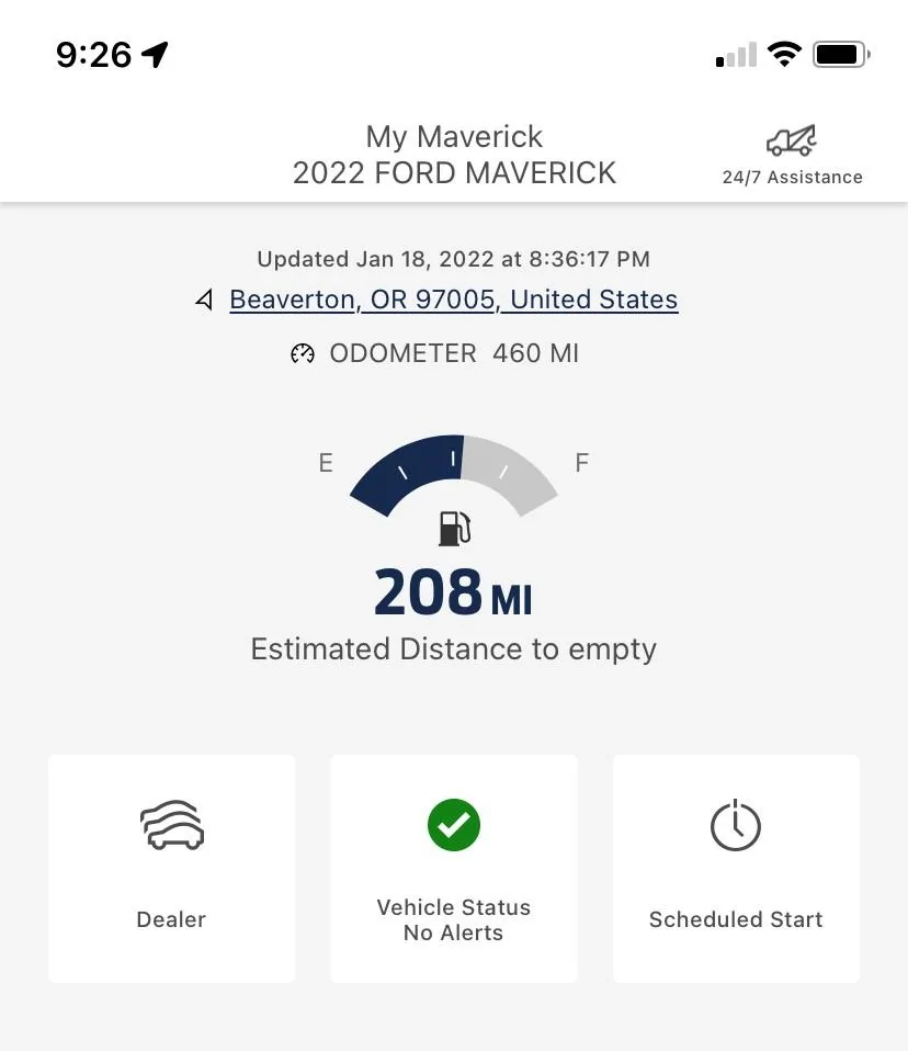 Ford Maverick FordPass info not updating FordPass