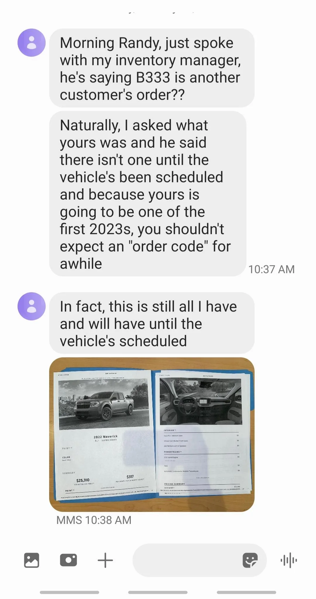 Ford Maverick 2022MY Maverick Ecoboost Close Out Date Screenshot_20220124-163255_Messages