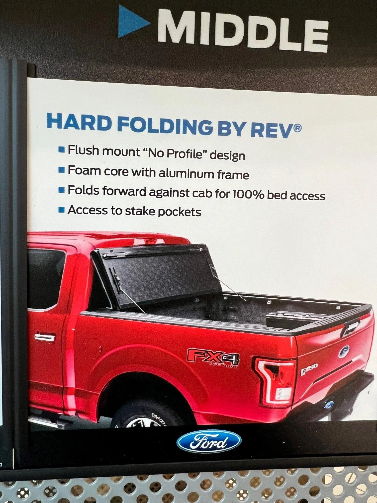 Ford Maverick Installed Lomax Tri-Fold Tonneau Cover rev