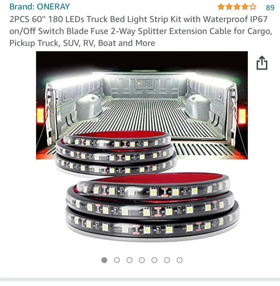 Ford Maverick LED strip bed lighting installed 446BBF42-1322-4ADA-BD36-79181B63519E