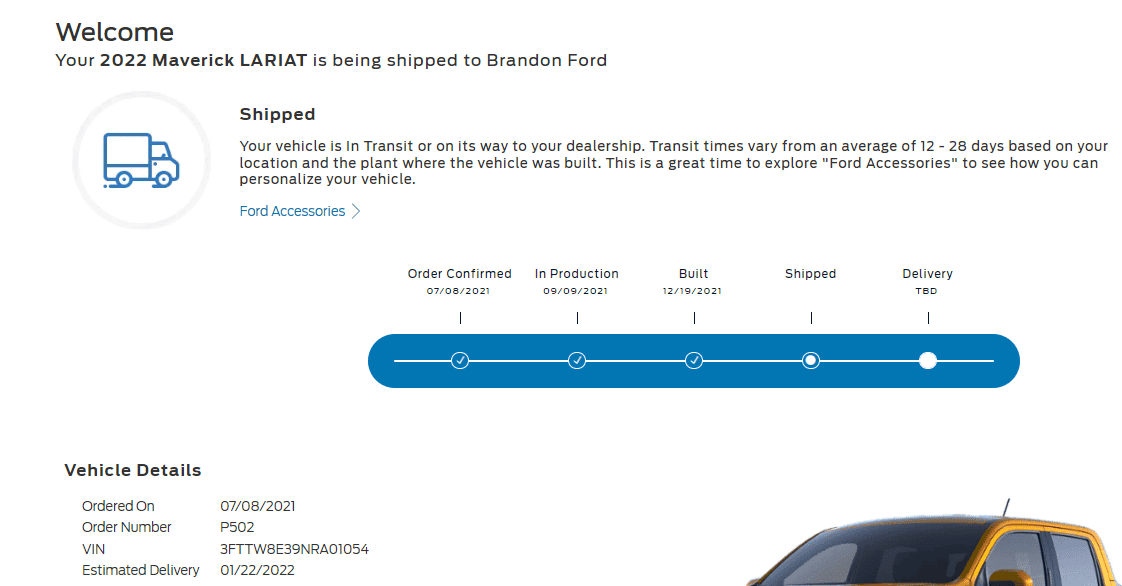 Ford Maverick Huge delay in my shipped Truck :( 1643172459126