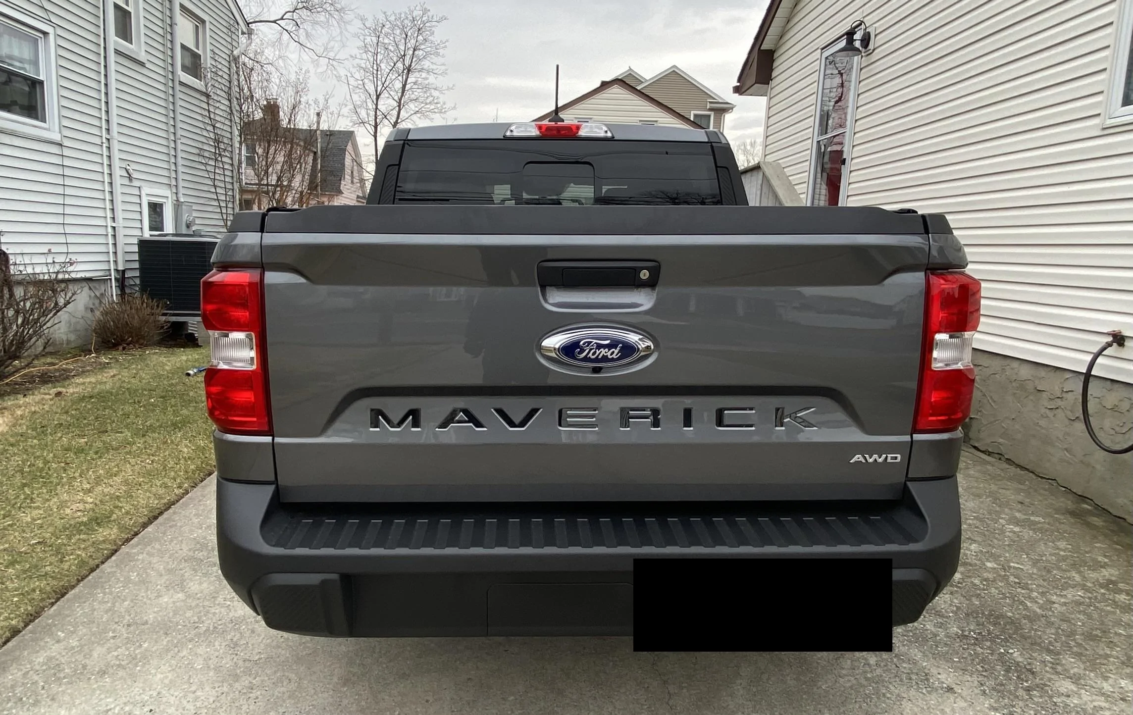 Ford Maverick Powder coated steelies with BF Goodrich 245's & tire white lettering MAVERICK REAR