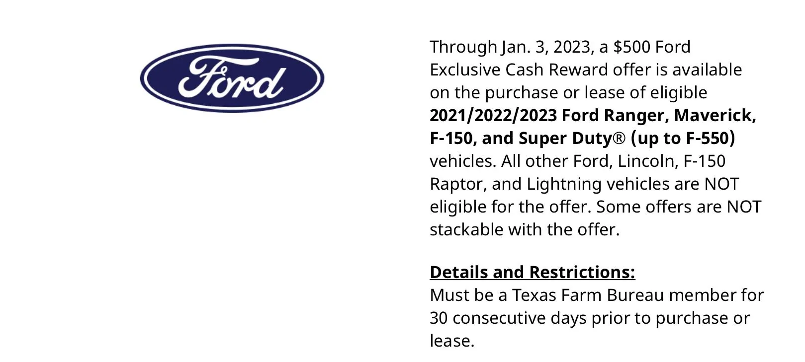 Ford Maverick Farm Bureau $500 Incentive 6B223716-0897-4531-88A6-795BBC2BF0C9