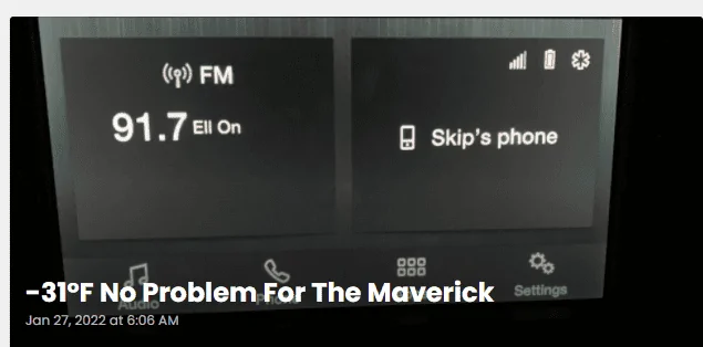 Ford Maverick Yep, that's right -35 degrees (-31°F) 1643299774139