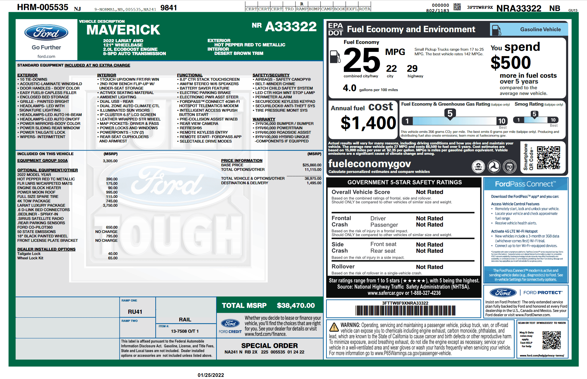 Ford Maverick window sticker blues Screenshot 2022-01-27 at 16-22-15 Window Sticker - windowsticker pdf