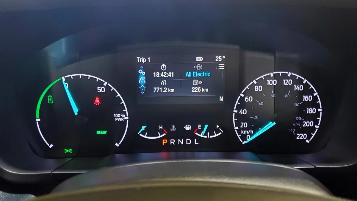 Ford Maverick 64mpg on a 9 mile city drive. (Hybrid) _2022_ford_maverick_instrument_cluster