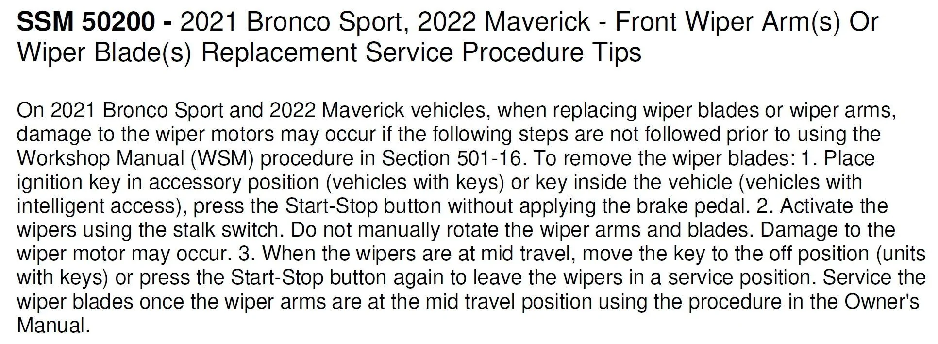 Ford Maverick Hood paint rubbed off from wiper Wiper Blade Replacement Warning