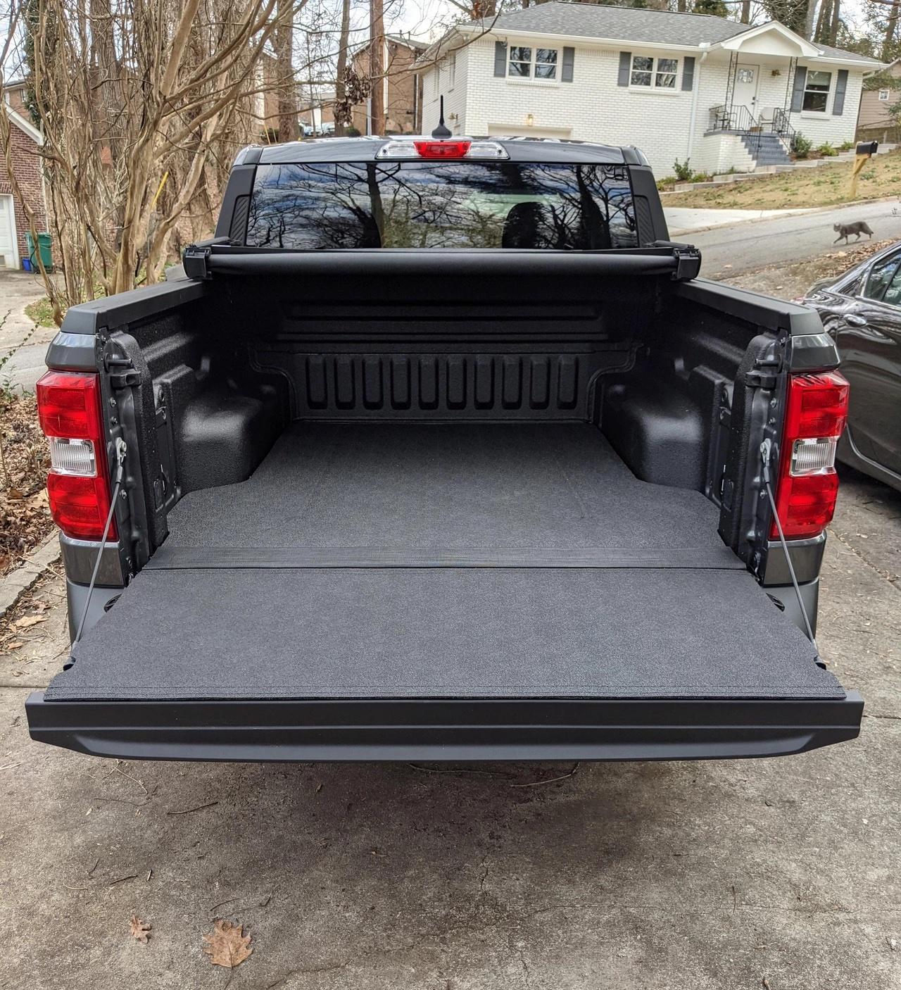 Ford Maverick Bedrug bed & tailgate liner carpet installed pic 2022-ford-maverick-bed-rug-