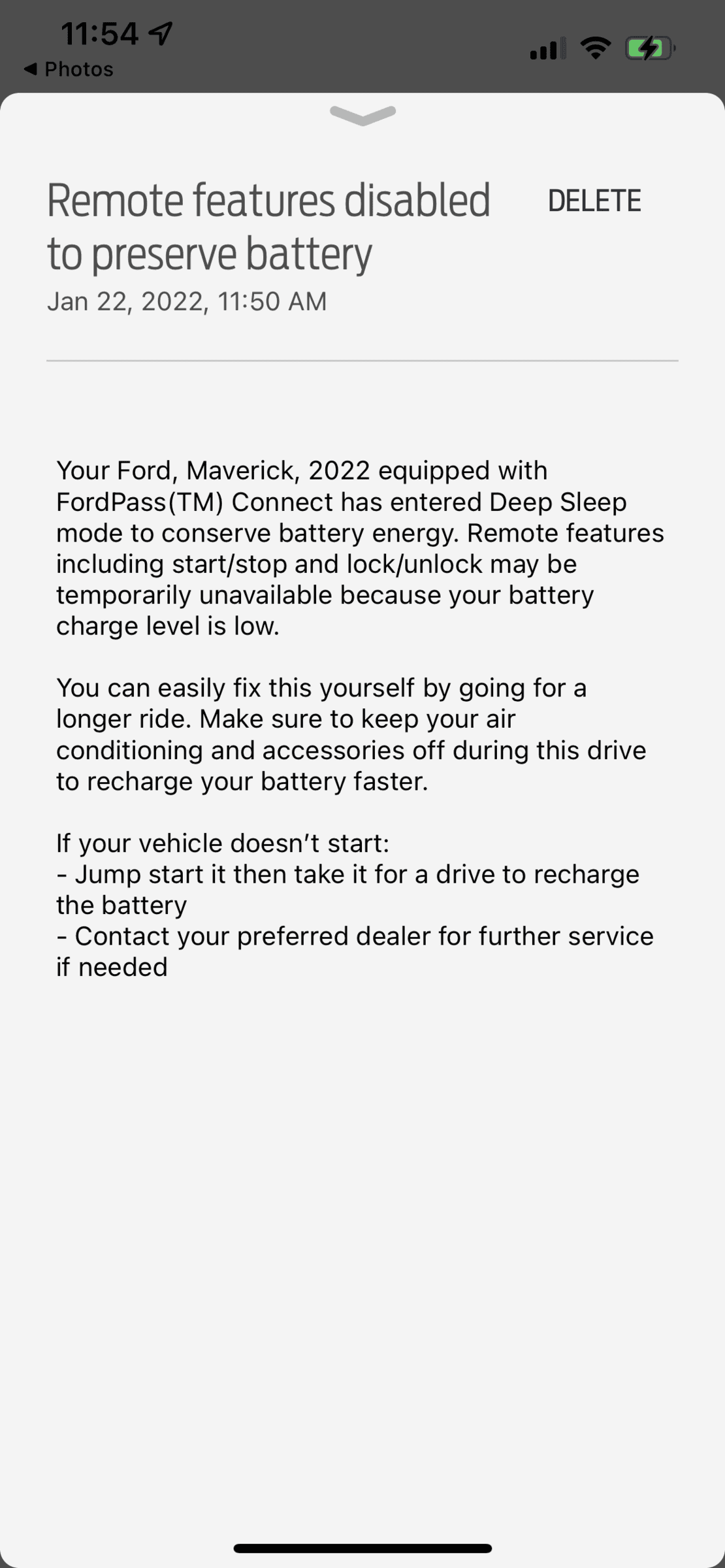 Ford Maverick [UPDATE 3/22/22] Dead Hybrid Maverick at 1 month old after getting "Deep Sleep Mode" messages. [Possibly fixed by software update.] image1
