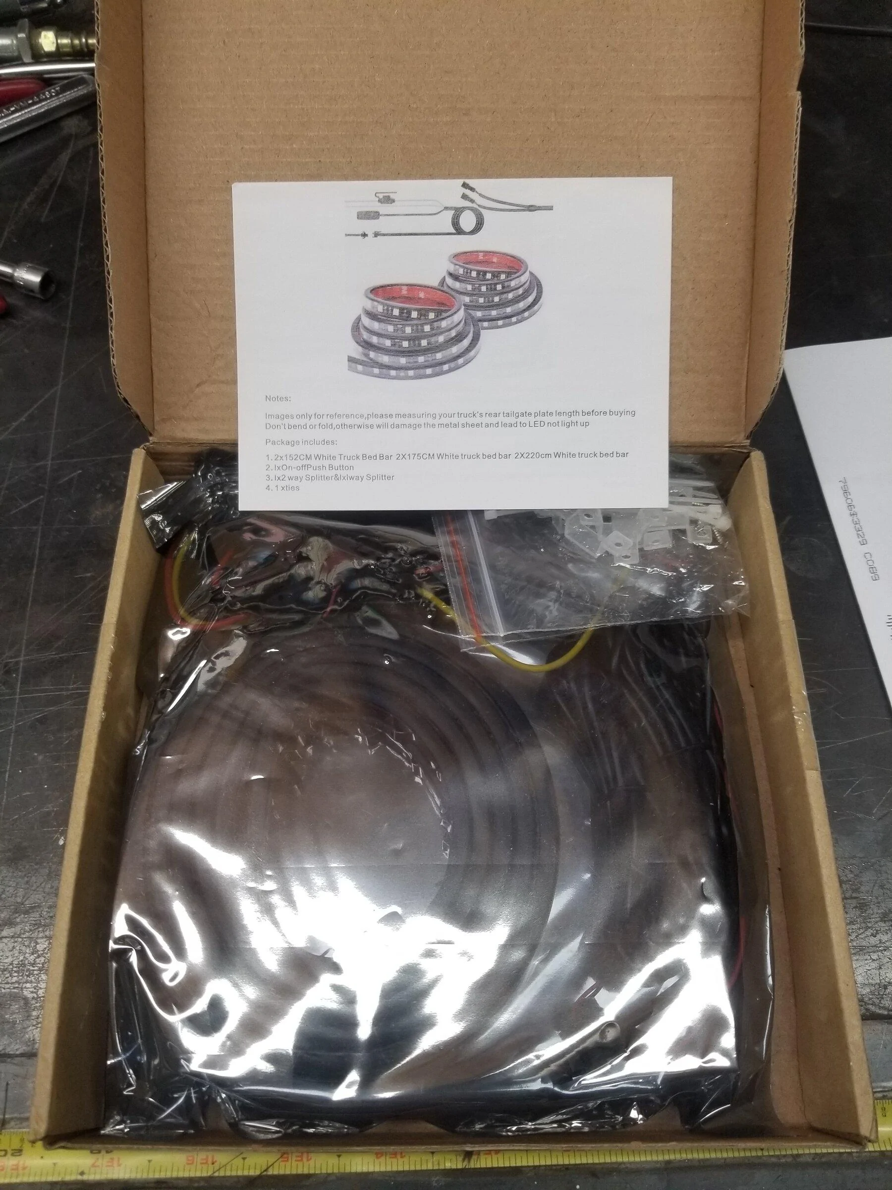 Ford Maverick LED strip bed lighting installed 20220130_063805