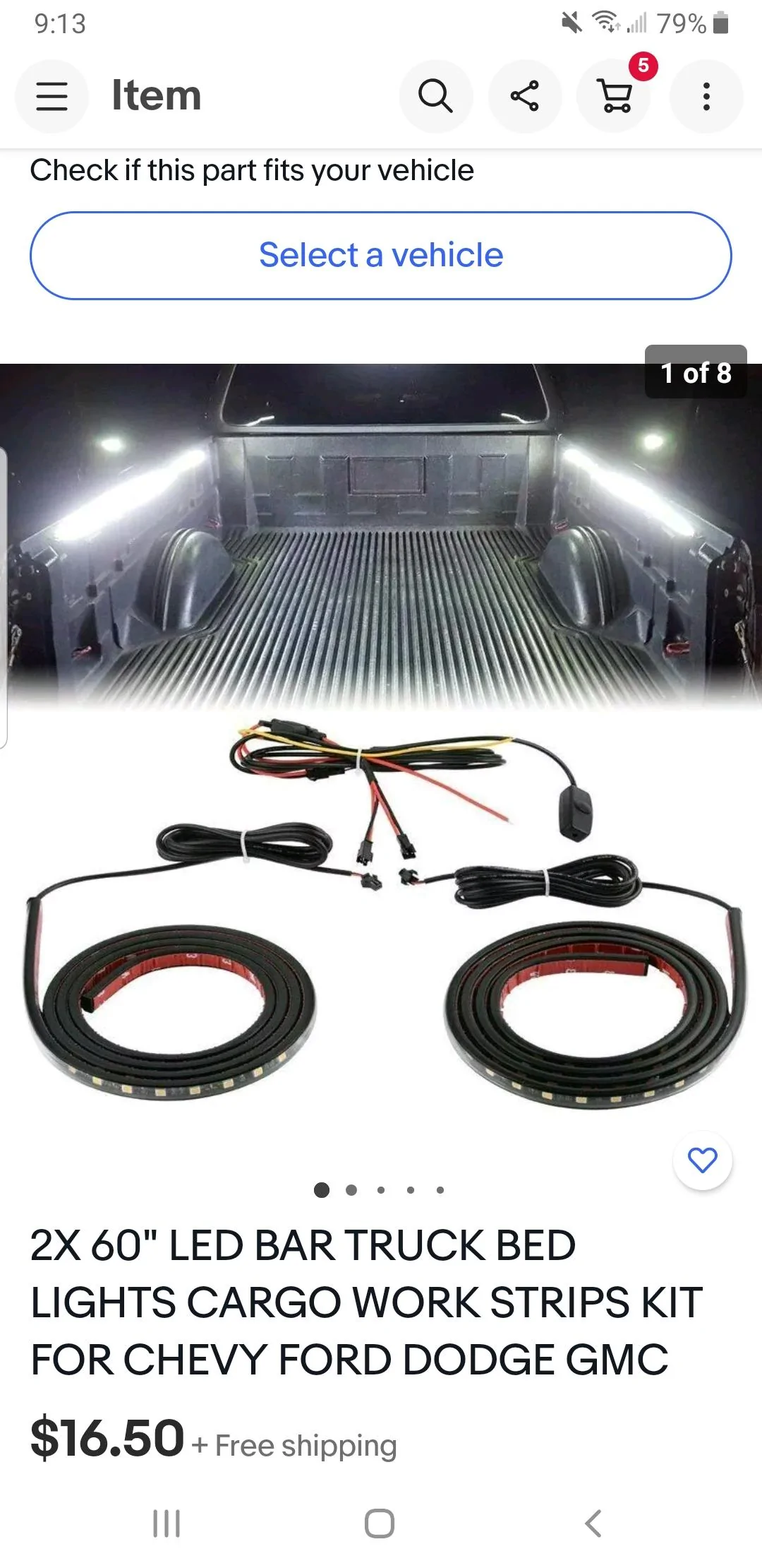 Ford Maverick LED strip bed lighting installed Screenshot_20220124-091334_eBay