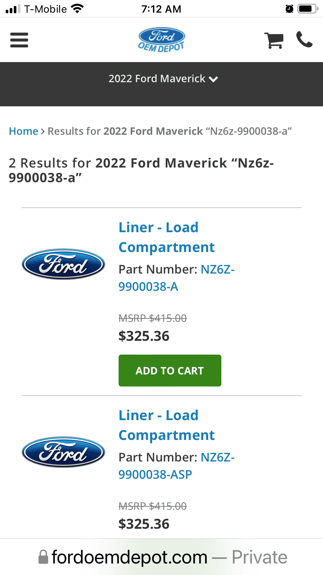 Ford Maverick Unable to buy Bed Liner Accessories 1A678992-DBA2-413B-A162-9A481DAB14AB