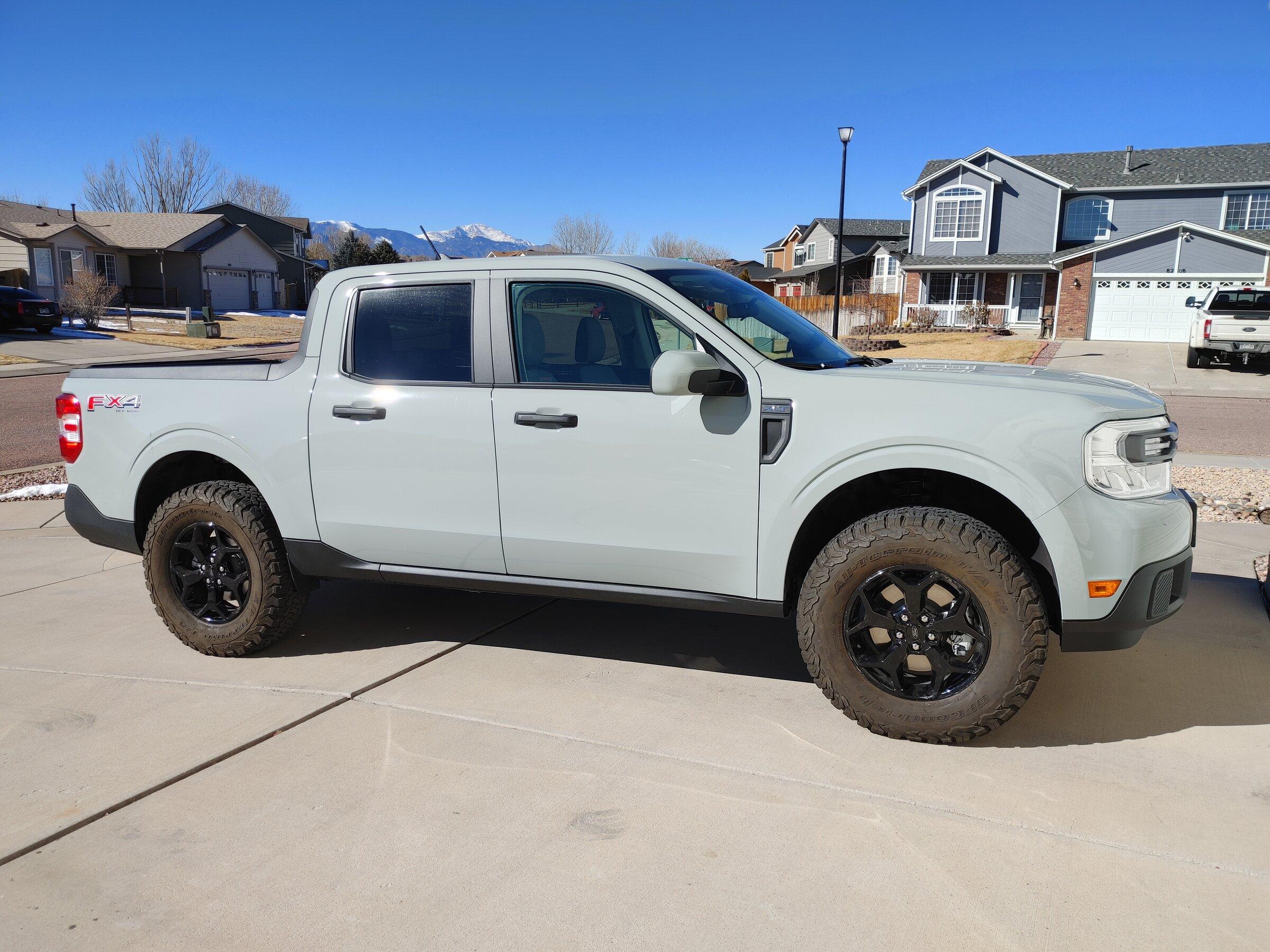 Ford Maverick Installed 2" lift kit and 32" BFG KO2 tires (no rub with some trimming) 20220129_125010_HDR