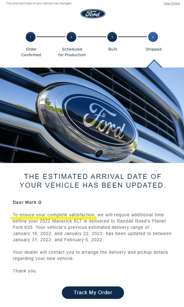 Ford Maverick Ford Cares About My Satisfaction 1643719986439