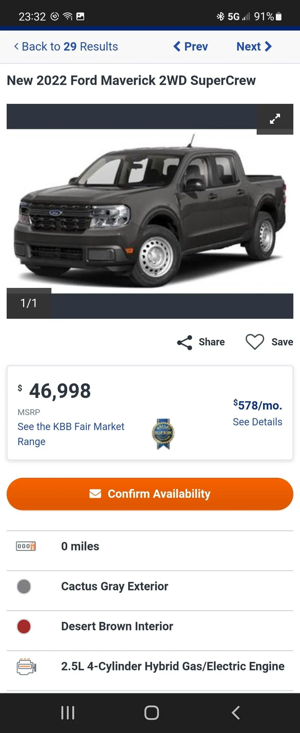 Ford Maverick Insane dealership markup Screenshot_20220201-233300_Chrom
