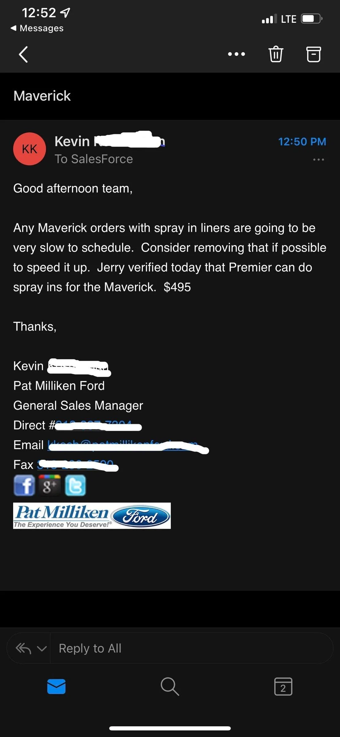 Ford Maverick Multi-month delay for February 2022 deliveries - Why? Screenshot from Dealershi