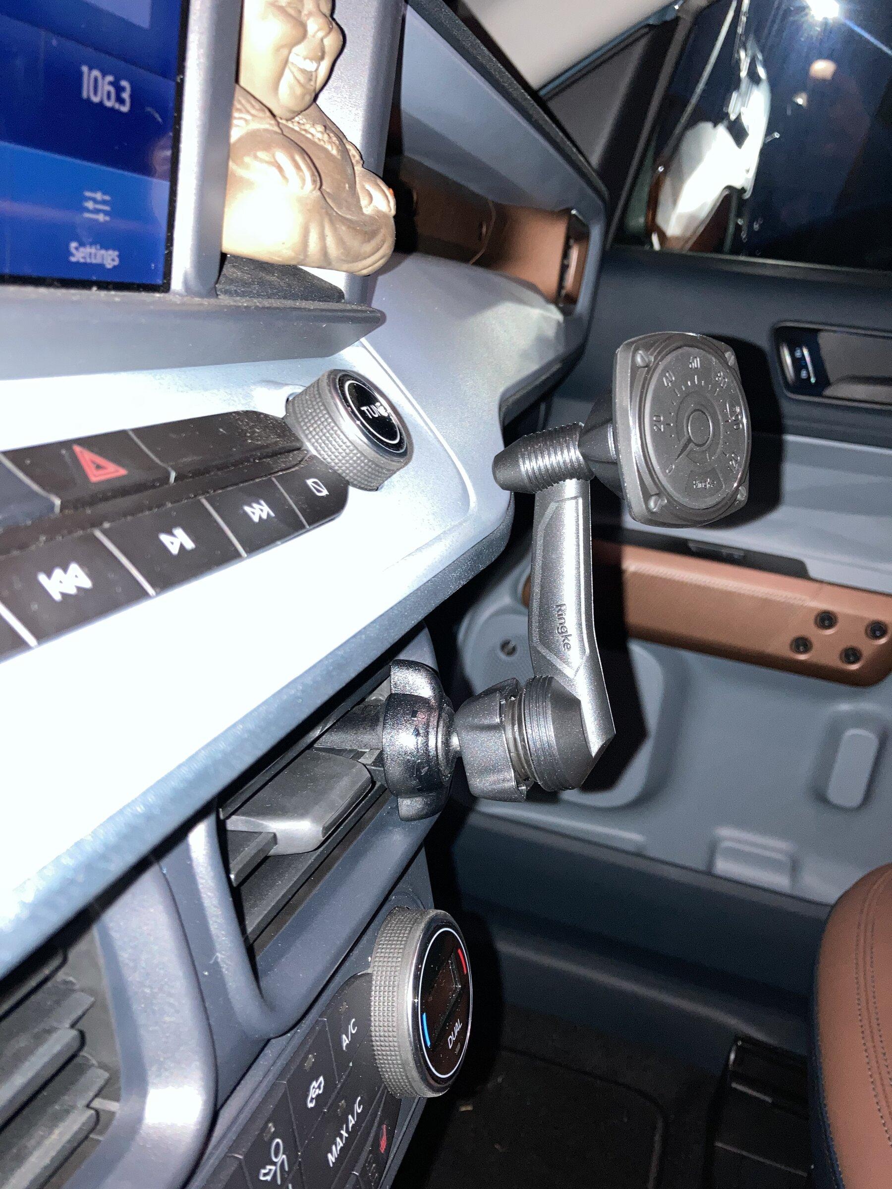 Ford Maverick Dash cubby phone holder mount installed E595351A-955E-406D-A07C-06F1014CB0E4