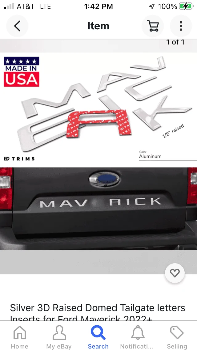 Ford Maverick Grey tailgate letters that match XLT trim? 1643917450945