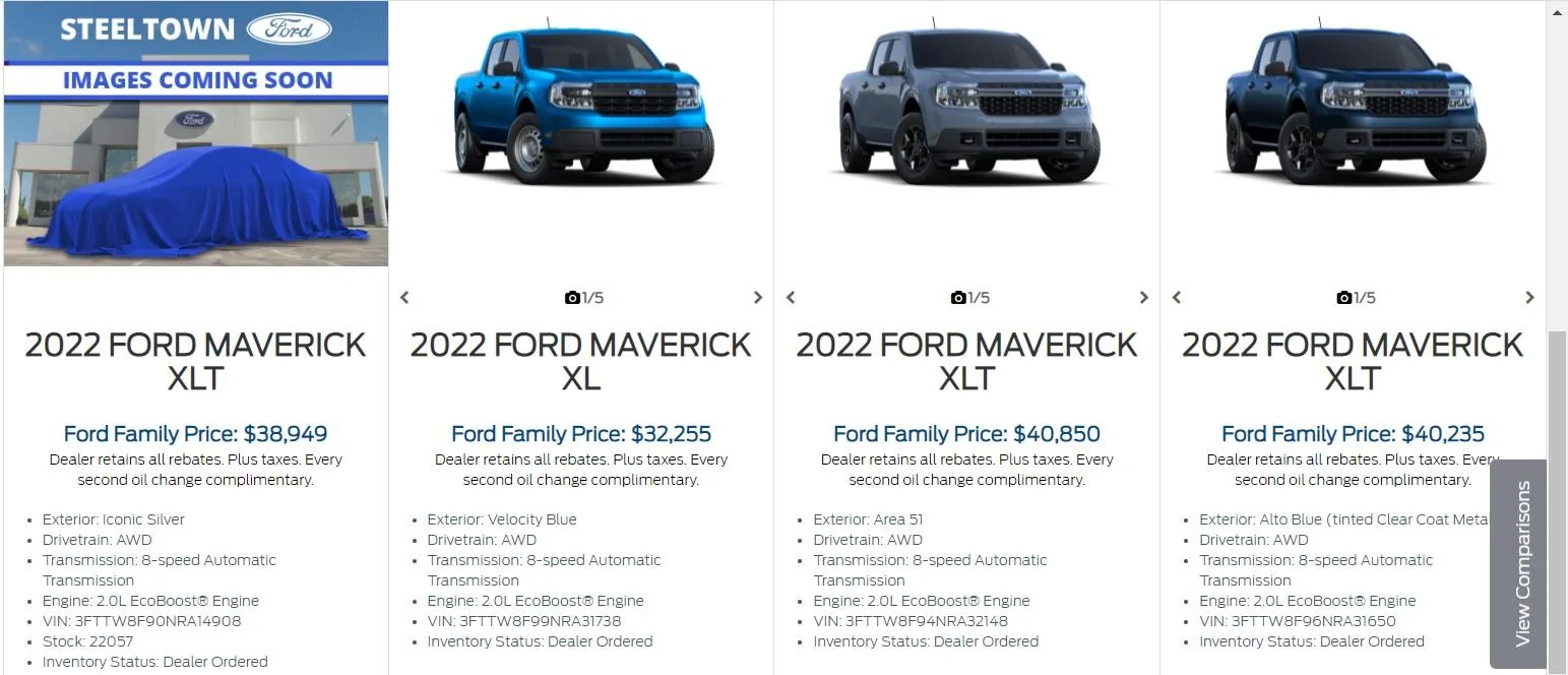 Ford Maverick Anyone Just Taking What's on The Dealer Lots Instead of Ordering ? ! Selkirk Ford Maverick inventory