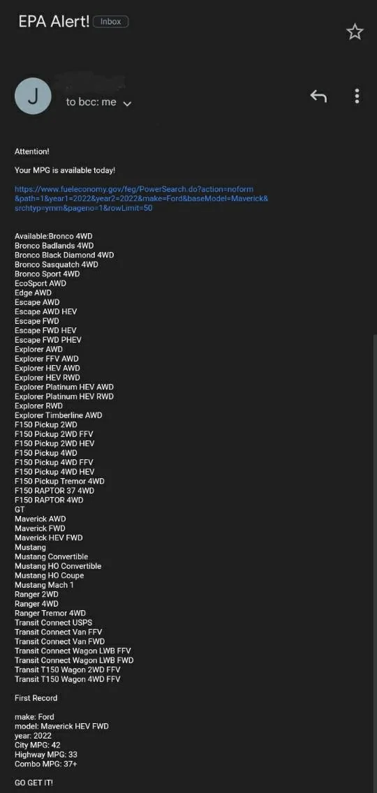Ford Maverick Why is the EPA MPG for the Hybrid Not Yet Posted? 20220204_005311
