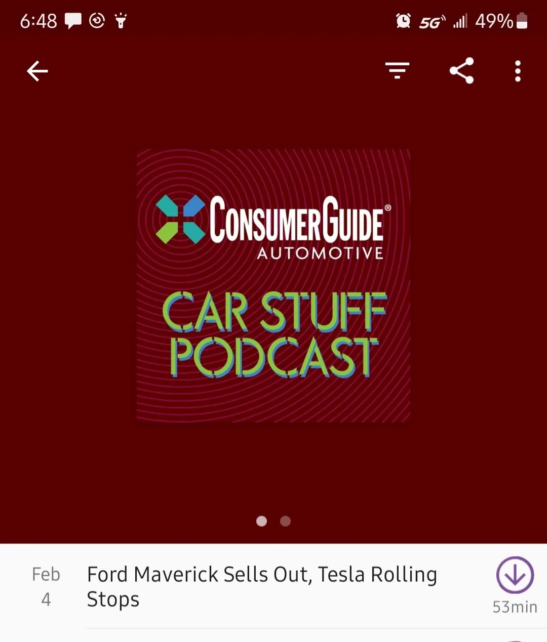 Ford Maverick Car Stuff Podcast Screenshot_20220204-184847_Podcast Player